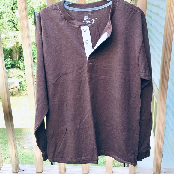 💚NEW💚 Mens Army green 100% cotton Henley with 3 buttons, long sleeves. Sz XL - Picture 7 of 9